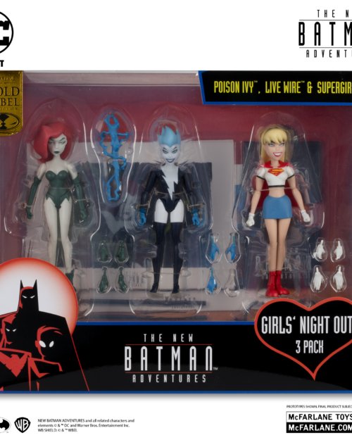 McFarlane Batman Adventures Poison Ivy Live Wire Supergirl (Girls’ Night Out) 3pk Gold Label