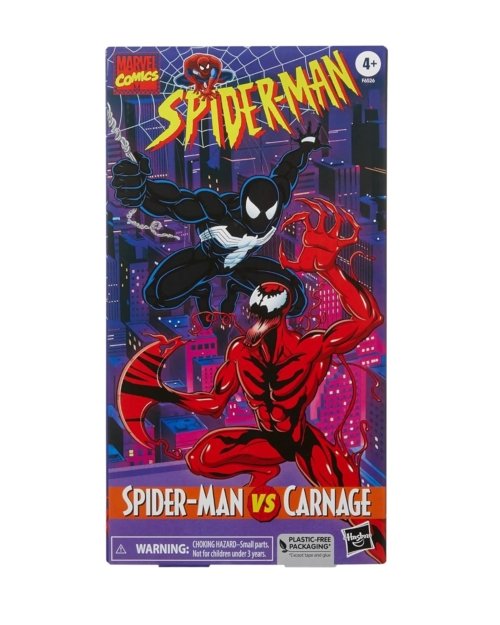 Marvel Legends Spider-Man The Animated Series Retro Black Suit Symbiote vs Carnage