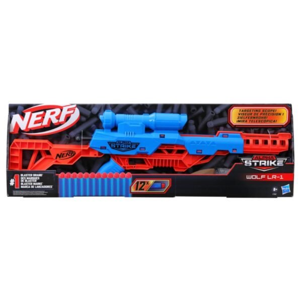 Nerf Alpha Strike Wolf LR-1 Blaster with Targeting Scope, 12 Nerf Darts - Image 2