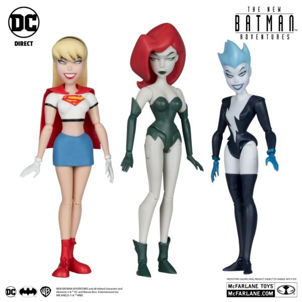 McFarlane Batman Adventures Poison Ivy Live Wire Supergirl (Girls’ Night Out) 3pk Gold Label - Image 2